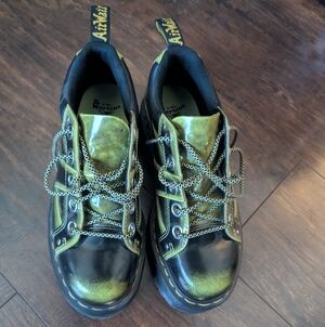 Dr. Martens Green & Black Platform Shoes